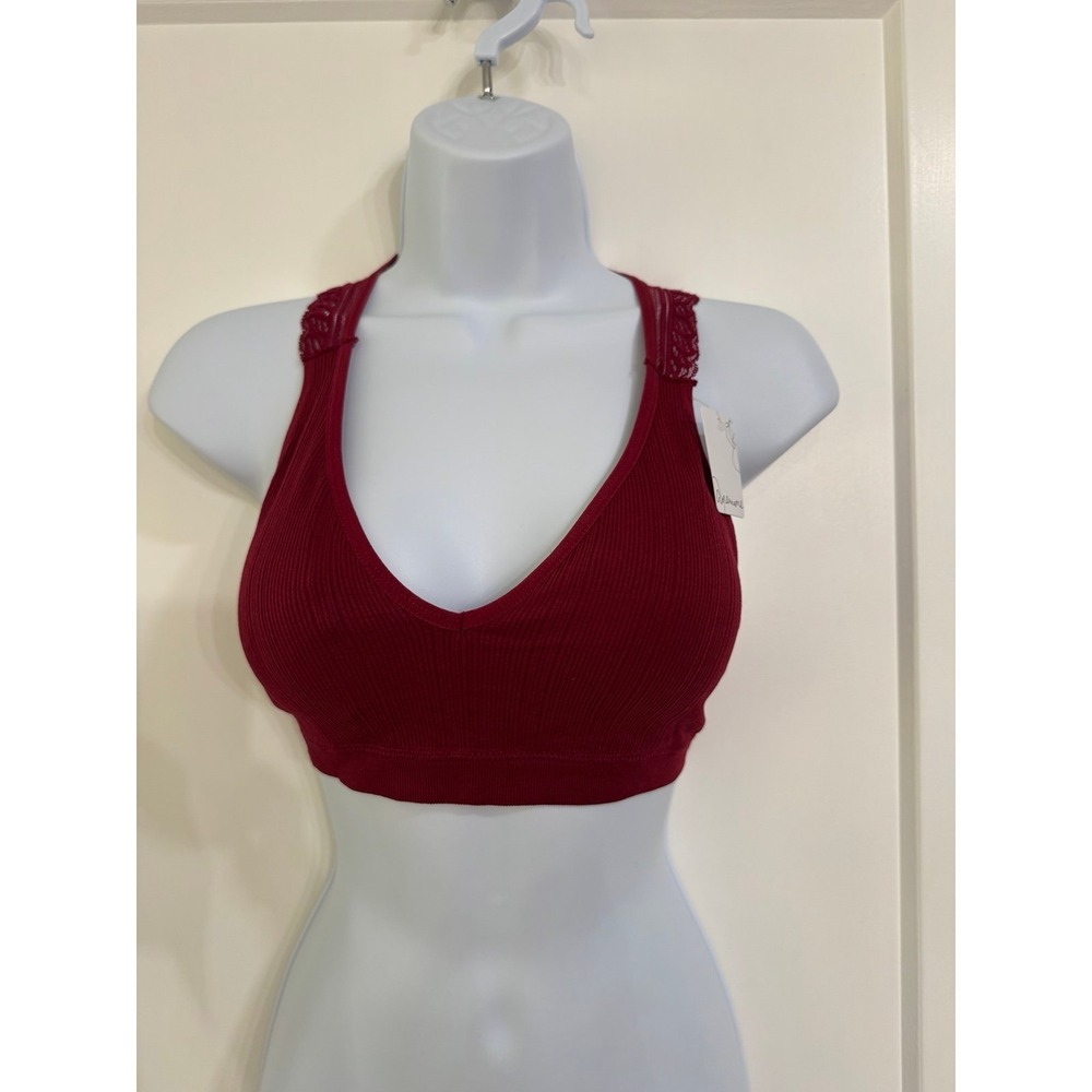 Burgundy racer back bralette‎